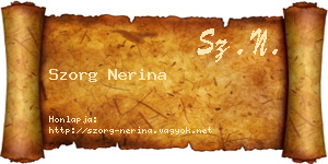Szorg Nerina névjegykártya